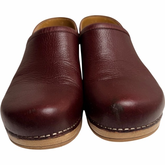 Dansko Brenna EU 38 Cordovan Milled Leather Clogs Womens Comfort Nurse - Picture 2 of 14